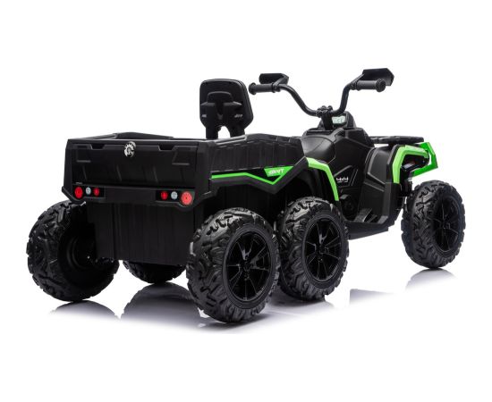 Lean Cars Battery-Operated Quad ATV 6 Wheels With Trailer JC606 24V 4x4 Green Новости - Детские товары