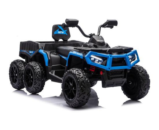 Lean Cars Battery-Operated Quad ATV 6 Wheels With Trailer JC606 24V 4x4 Blue Новости - Детские товары