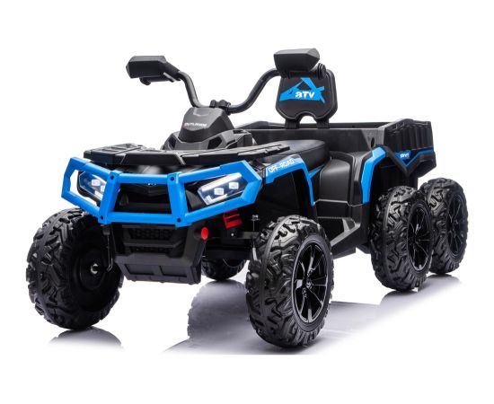 Lean Cars Battery-Operated Quad ATV 6 Wheels With Trailer JC606 24V 4x4 Blue Новости - Детские товары