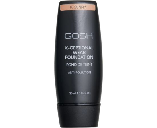 Gosh, X-Ceptional Wear, Vitamin E, Long Lasting, Cream Foundation, 18, Sunny, 30 ml Dekoratīvā kosmētika