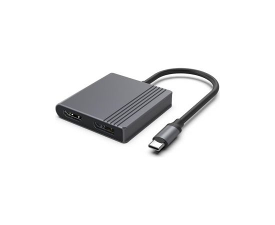 Dokstacija Gembird USB-C to HDMI + DP 4K 60Hz, black 18cm Dokstacijas portatīvajiem datoriem