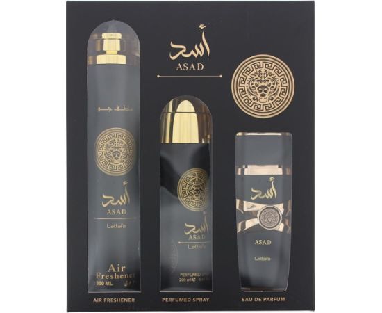 SET LATTAFA Asad EDP spray 100ml + DEO spray 200ml + AIR FRESHENER spray 300ml Jaunumi - Datori