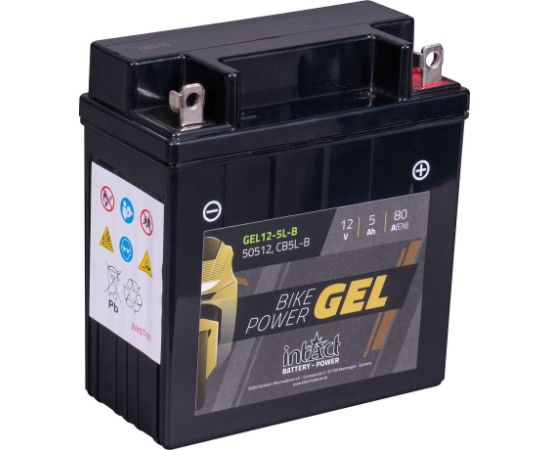 121 x 61 x 131 - + Intact Bike Power GEL 12V 5Ah(c20) 80A(EN) CBL-B EAN4250227554800 Akumulatori