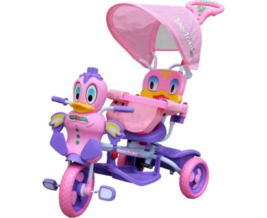 RoGer Duck Bērnu Trīsriteņu Velosipēds Ar Rokturi Rozā Jaunumi, Bērnu preces