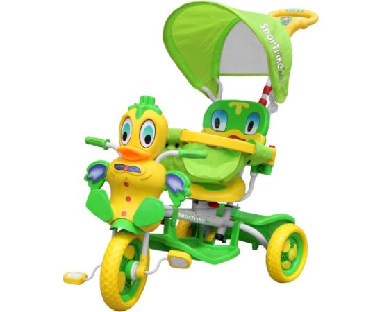 RoGer Duck Bērnu Trīsriteņu Velosipēds Ar Rokturi Zaļš Jaunumi, Bērnu preces