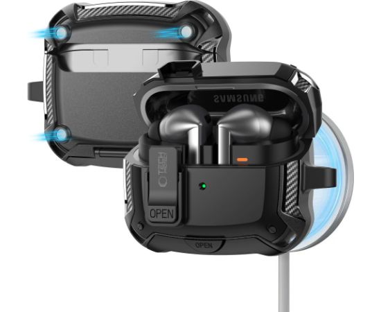 Tech-Protect Carbonox MagSafe Samsung Galaxy Buds 3 | 3 FE | 3 Pro melns Austiņas