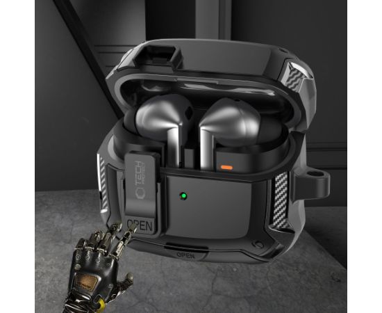 Tech-Protect Carbonox MagSafe Samsung Galaxy Buds 3 | 3 FE | 3 Pro melns Austiņas