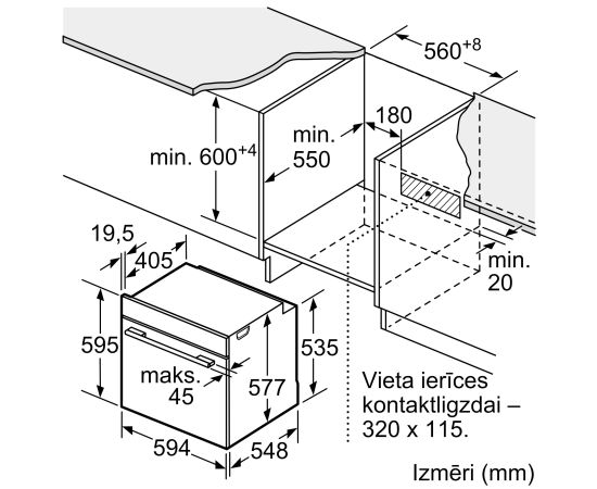 Bosch HMG976KB1 Black Iebūvējama cepeškrāsns ar mikroviļņu funkciju PyroClean HomeConnect Cepeškrāsnis, iebūvējamas