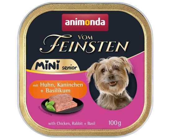 ANIMONDA Vom Feinsten Mini Senior with Chicken, rabbit + basil 100g Suņu barība