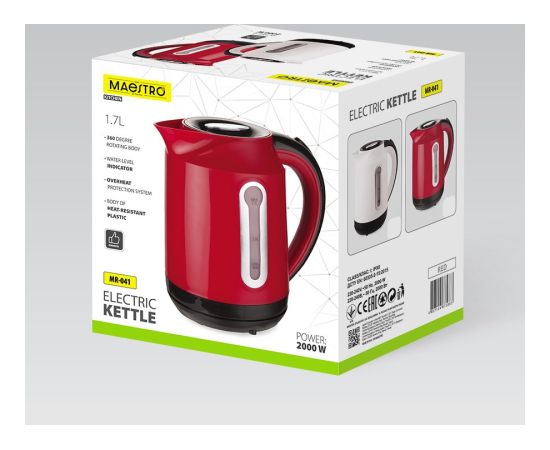 Czajnik elektryczny 1,7l 2000W MR-041-RED MAESTRO Tējkannas (elektriskās)