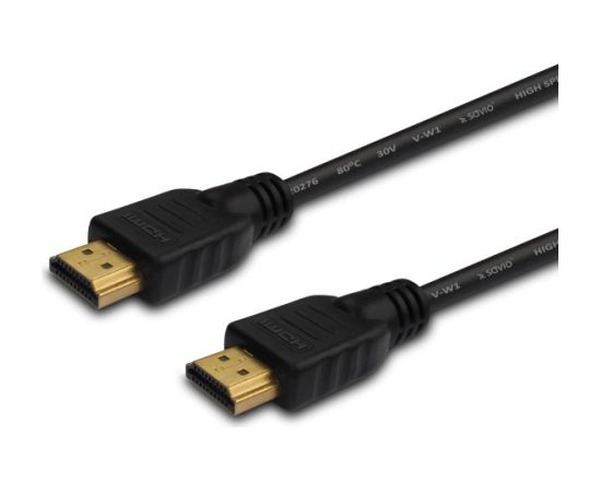 SAVIO CL-195 HDMI cable 2 m, black, gold-plated connectors, v2.0 high speed, ethernet/3D  Кабель HDMI