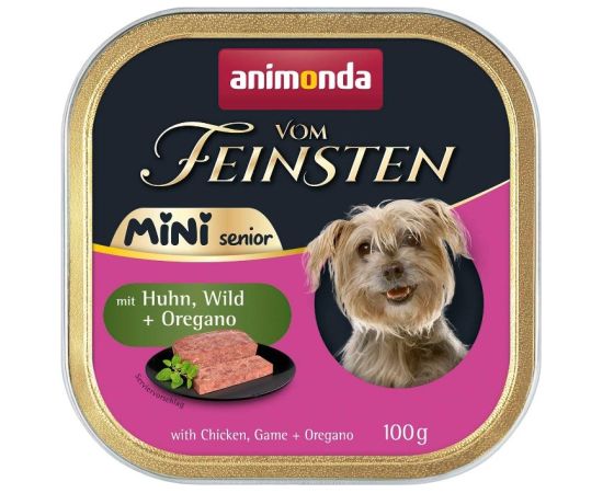 ANIMONDA Vom Feinsten Mini Senior with Chicken, venison + oregano 100g Suņu barība