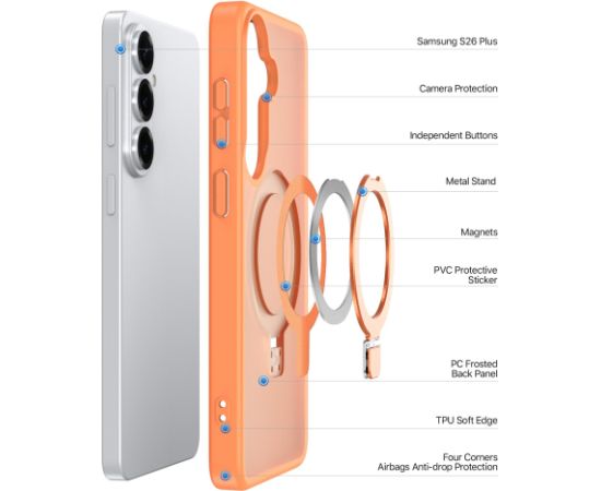 Case Dux Ducis Yind Magnetic Stand Samsung S947 S26 Plus orange Neoriģinālie Maciņi