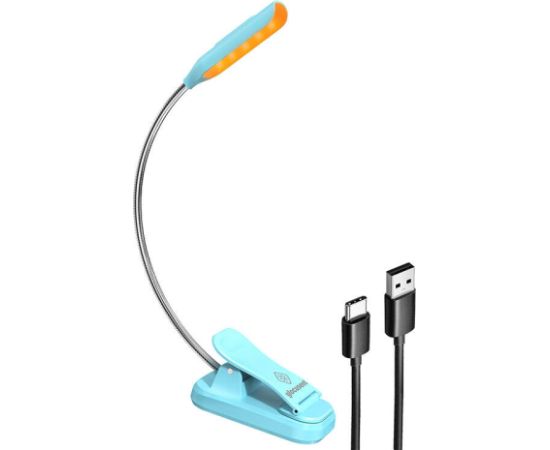 Wireless lamp Glocusent mini GLCSNTBL103B clip-on book light, USB-C Blue Biroja galda lampas
