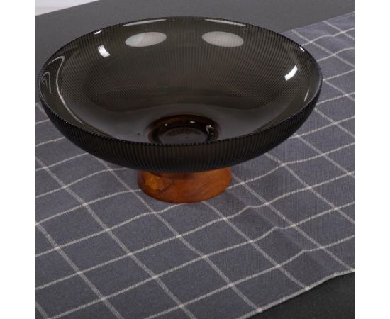 Galdautiņš LINEN 43x170cm, pelēks kvadrāts Jaunumi -Dārzam