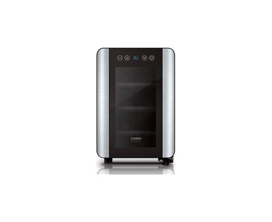 Caso WineCase 6 Wine cooler Black, Stainless steel