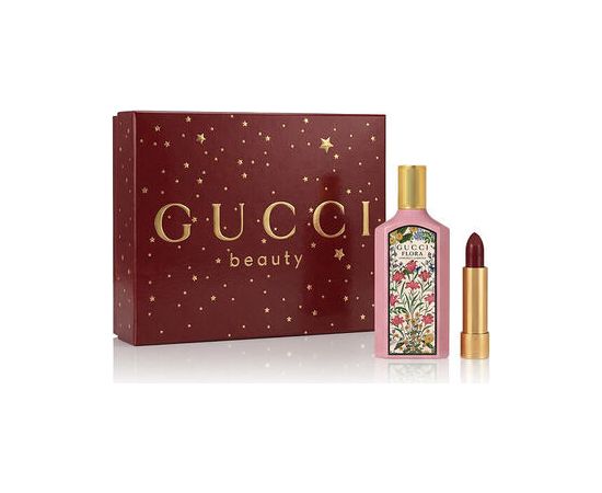 Gucci Flora Gorgeous Gardenia Dárková sada EDP 50 ml a rtěnka 1,8 g 100ml Dāvanu komplekti