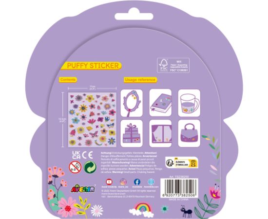 AVENIR Pufīgās uzlīmes Dārzs Radošās rotaļlietas