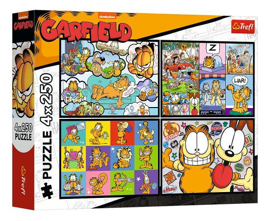 TREFL GARFIELD Pužļu komplekts Gārfīlds, 4x250 gab. Puzles