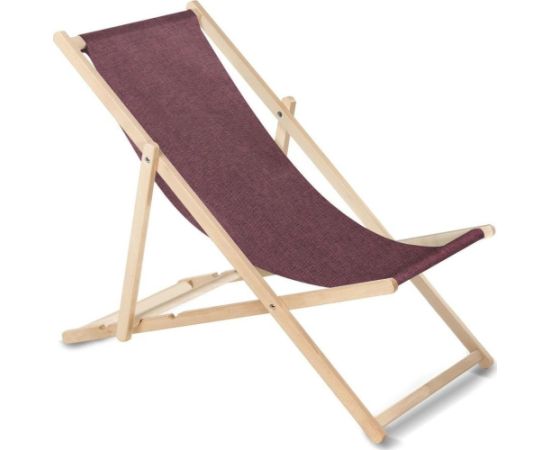 GreenBlue Leżak GB183M bordowy bukowy klasyczny składany Шезлонги и пляжные стулья