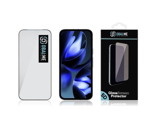 OBAL:ME 5D Glass Screen Protector for Google Pixel 9a Black Ekrānu aizsardzība