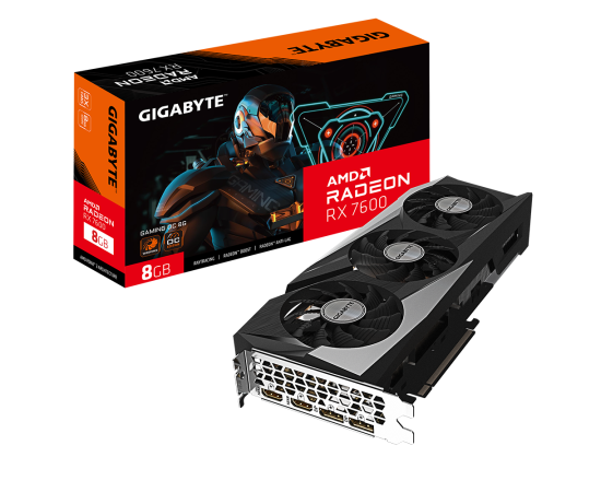 Graphics Card|GIGABYTE|AMD Radeon RX 7600|8 GB|GDDR6|128 bit|PCIE 4.0 16x|2xHDMI|2xDisplayPort|GV-R76GAMINGOC-8GD Grafiskās video kartes