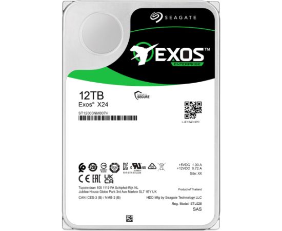 Seagate Exos X24 12 TB, SAS 12 Gb/s, 3.5" hard drive HDD Iekšējie cietie diski