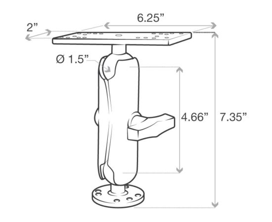 Ram Mounts RAM MOUNT Mounting kit for echosounder to flat surface RAM-111U Автомобильный держатель
