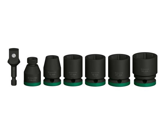 Bosch Uzgriežņu galviņu komplekts HSS; PRO IMPACT; 1/2''; 13-24 mm; 39 mm; 7 gab. Mehāniskie instrumenti