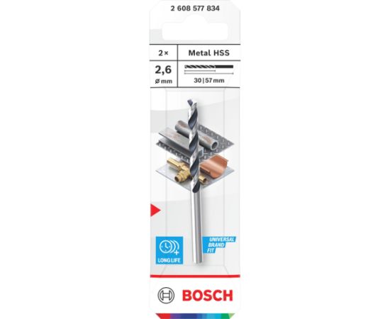 Metāla urbis Bosch PointTeQ; HSS; 2,6 mm; 2 gab. Аксессуары для дрелей