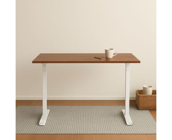 Adjustable Height Table Up Up Bjorn White, Table top L Dark Walnut Biroja galdi