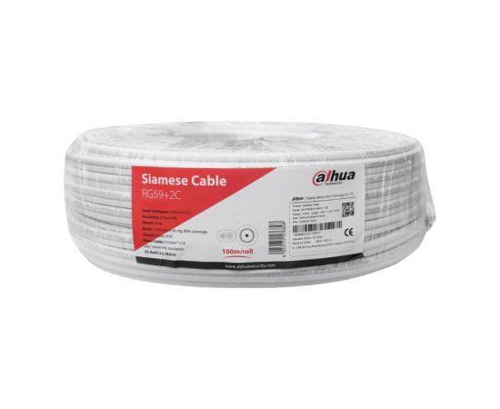 CABLE RG59 COAX+PWR 100M WHITE/PFM941I-RG59N/21-100-W DAHUA Tīkla vadi