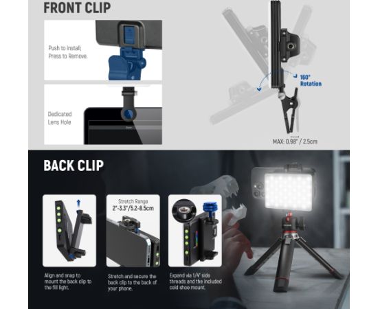 Neewer selfie light VL67C RGB LED 5W Вспышки