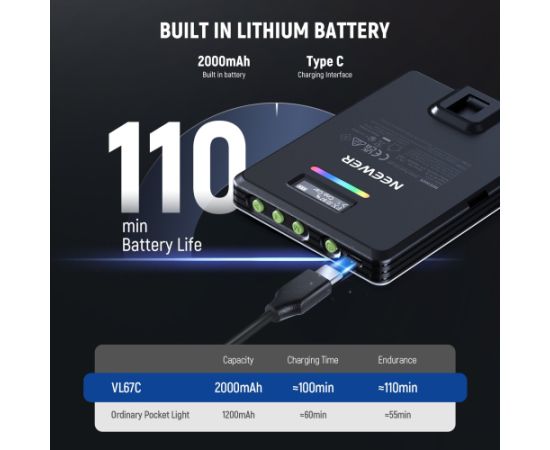 Neewer selfie light VL67C RGB LED 5W Вспышки