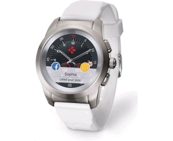 MyKronoz   ZeTime Smart Watch Silver/White Silicon Flat Smart-Watch Умные часы