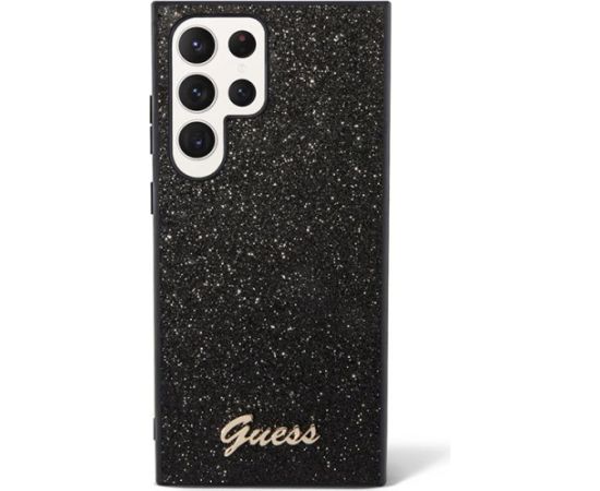 Guess Samsung  Galaxy S24 Ultra HC PC/TPU GLITTER SCRIPT Black Чехлы - альтернативные