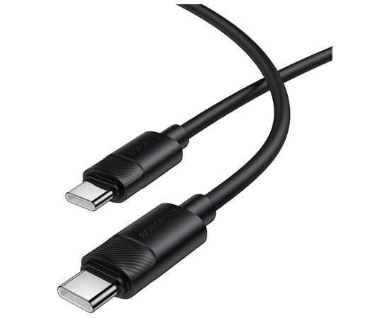 Borofone kabelis BX123 Leya no Type C uz Type C | PD 60W| 3A| 1 m | melns Data USB kabeļi