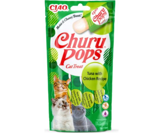 INABA Churu Pops Tuna with chicken - cat treats - 4x15 g Сухой корм для кошек