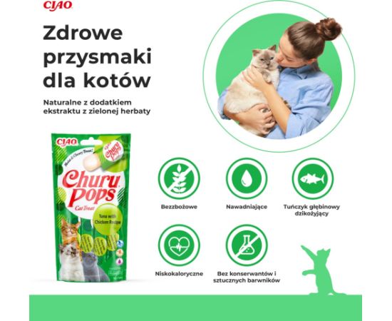 INABA Churu Pops Tuna with chicken - cat treats - 4x15 g Сухой корм для кошек