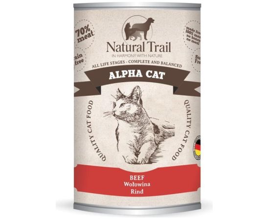 NATURAL TRAIL Alpha Cat Beef - wet cat food - 400g Kaķu konservi