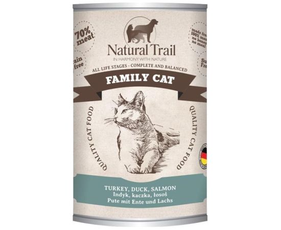 NATURAL TRAIL Family Cat Turkey, duck, salmon - wet cat food - 400g Kaķu konservi