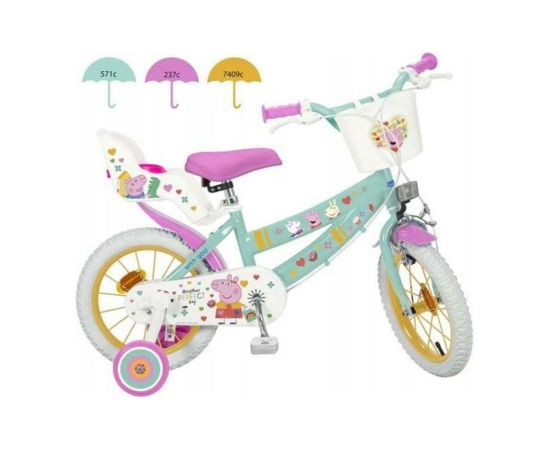 Children's bicycle Toimsa 12” Swinka Peppa green Детские велосипеды