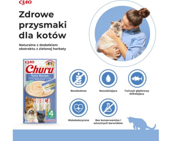 INABA Churu Tuna Recipe - cat treats - 4x14 g Kaķu sausā barība