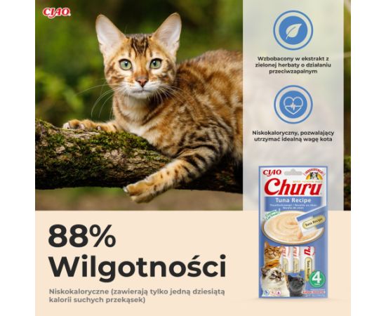 INABA Churu Tuna Recipe - cat treats - 4x14 g Kaķu sausā barība