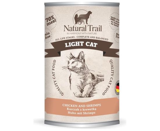 NATURAL TRAIL Light Cat Chicken with shrimp - wet cat food - 400g Kaķu konservi