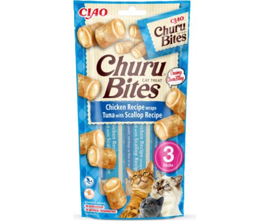 INABA Churu Bites Chicken with tuna and scallops - cat treats - 3x10 g Kaķu sausā barība