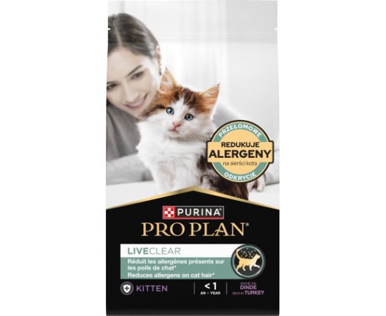 PURINA PRO PLAN LIVECLEAR KITTEN Bogata w Indyka 1,4kg Сухой корм для кошек