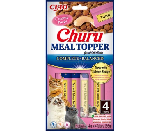INABA Churu Meal Topper Tuna with salmon - cat treats - 4 x 14g Kaķu sausā barība