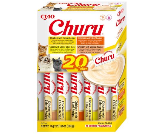 INABA Churu Variety box Chicken and beef - cat treats - 20 x 14g Kaķu sausā barība