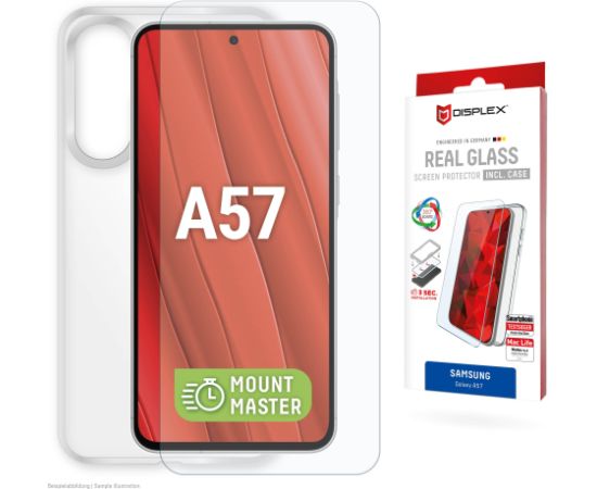 Samsung Galaxy A57 Real Screen Glass MM + Case By Displex Transparent Ekrānu aizsardzība